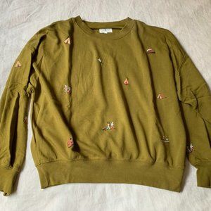 Lou & Grey Embroidered Camp Sweatshirt, M